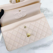 Load image into Gallery viewer, Chanel 22c light beige caviar medium classic flap, light gold hdw
