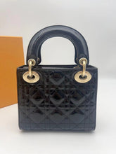 Load image into Gallery viewer, Lady Dior black patent mini, gold hdw
