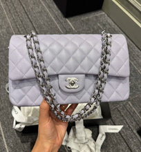 Load image into Gallery viewer, Chanel 21k purple lilac classic flap caviar, silver hdw
