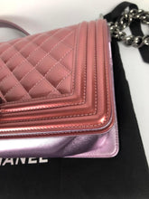 Load image into Gallery viewer, Chanel old medium pink patent boy bag, ruthenium hdw
