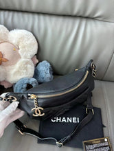 Load image into Gallery viewer, Chanel black calfskin bumbag belt bag
