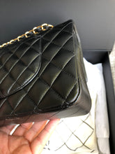 Load image into Gallery viewer, Chanel 31 series black lambskin medium flap, gold hardware
