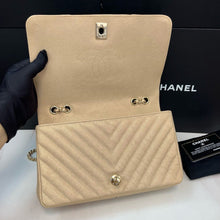 Load image into Gallery viewer, Chanel chevron beige medium statement flap
