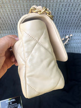 Load image into Gallery viewer, Chanel 19 beige small lambskin, mixed gold hdw
