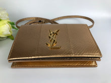 Load image into Gallery viewer, YSL saint Laurent gold/bronze snakeskin woc
