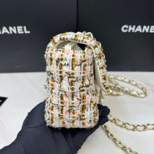 Load image into Gallery viewer, Chanel 27 series tweed mini, champagne gold hdw
