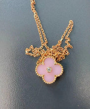 Load image into Gallery viewer, Van Cleef &amp; Arpels (VCA) 2015 limited edition pink porcelain pendant with diamond, rose gold
