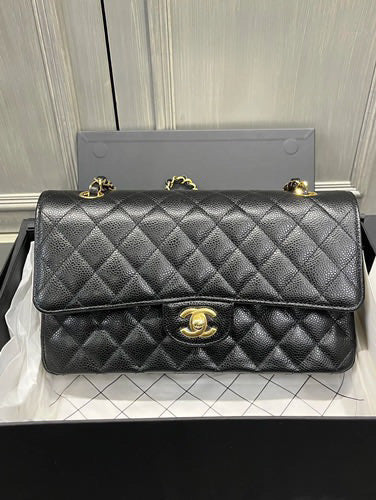 2023 Chanel black caviar medium classic, with gold hdw