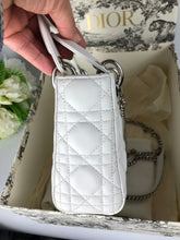 Load image into Gallery viewer, Lady Dior white mini, with silver hdw
