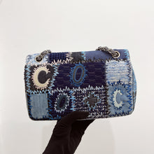 Load image into Gallery viewer, Chanel denim patchwork bag medium with silver hdw

