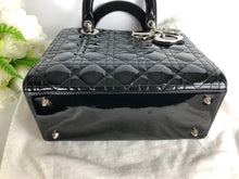 Load image into Gallery viewer, Lady Dior medium black patent, silver hdw
