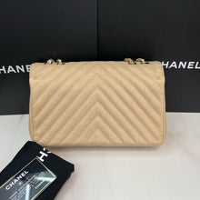 Load image into Gallery viewer, Chanel chevron beige medium statement flap
