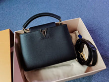 Load image into Gallery viewer, Louis Vuitton black capucines BB in taurillon leather
