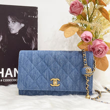 Load image into Gallery viewer, Changel pearl crush woc denim 22c with box, dust bag, chip
