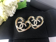 Load image into Gallery viewer, Chanel large 23c heart earrings
