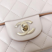 Load image into Gallery viewer, Chanel 23p mini top handle rectangular, ecru caramel bi-color, light gold hdw
