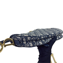 Load image into Gallery viewer, Dior blue oblique monogram jacquard medium saddle bag, with gold hardware
