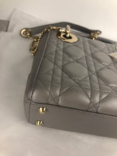 Load image into Gallery viewer, Lady Dior mini pearl grey, gold hdw
