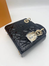 Load image into Gallery viewer, Lady Dior black patent mini, gold hdw
