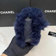 Load image into Gallery viewer, Chanel blue shearling small flap with gold hdw
