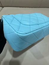 Load image into Gallery viewer, Chanel neon blue lambskin mini rectangular, silver hdw
