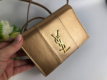 Load image into Gallery viewer, YSL saint Laurent gold/bronze snakeskin woc
