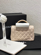 Load image into Gallery viewer, Chanel Ivory / caramel mini top handle lambskin, light gold hdw
