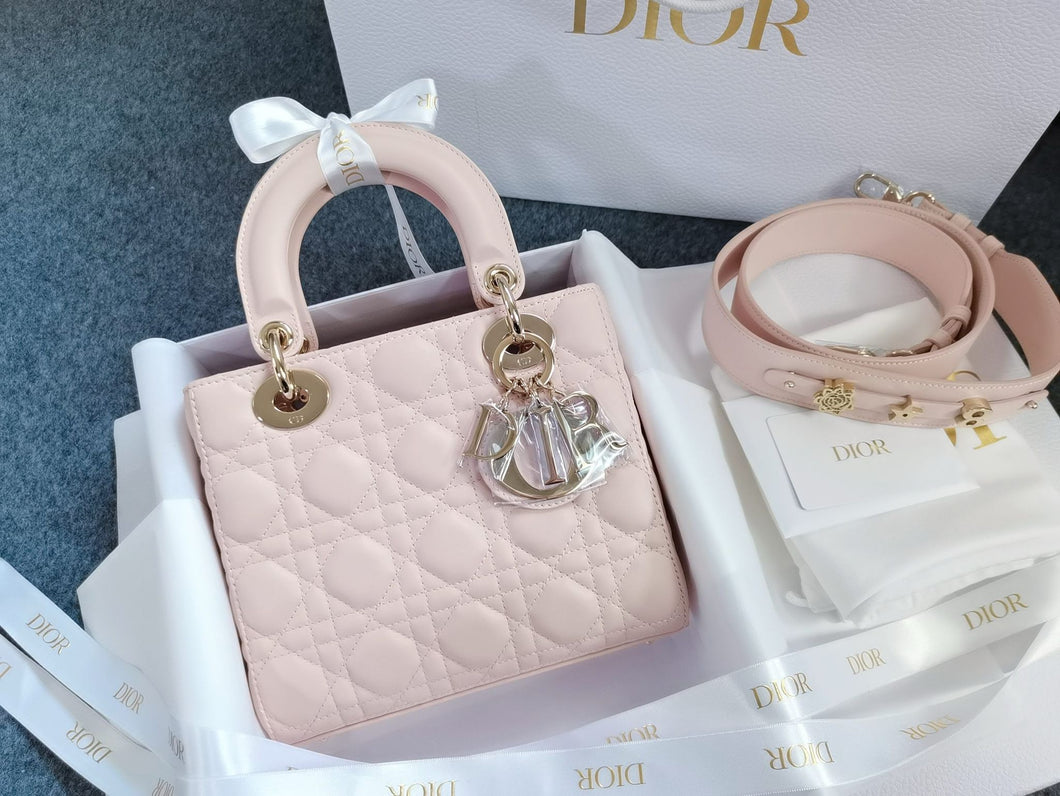 Lady Dior 2023 small pink lambskin, gold hdw