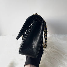 Load image into Gallery viewer, Chanel 2024 black caviar medium classic flap, gold hdw, microchip
