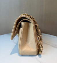 Load image into Gallery viewer, Chanel small beige caviar classic flap, gold hdw chip
