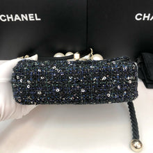 Load image into Gallery viewer, Chanel tweed sequin bag with pearl handle
