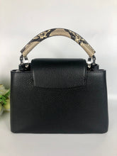 Load image into Gallery viewer, Louis Vuitton 2023 black capucines BB in taurillon leather with gold hardware and snakeskin handle
