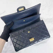 Load image into Gallery viewer, Chanel reissue navy, with gold hdw 28cm
