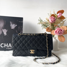 Load image into Gallery viewer, Chanel 2024 black caviar medium classic flap, gold hdw, microchip
