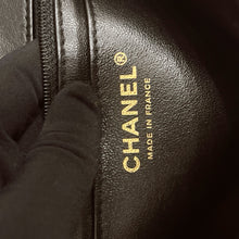 Load image into Gallery viewer, Chanel black mini calfskin chevron, with gold hdw
