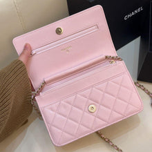 Load image into Gallery viewer, Chanel 22s pink caviar wallet on chain (woc)
