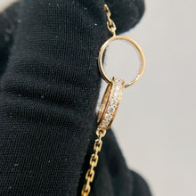 Load image into Gallery viewer, Cartier 18K rose gold double rings love pendant, half-paved diamond
