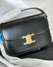 Load image into Gallery viewer, Celine Classique black medium Triomphe, gold hdw
