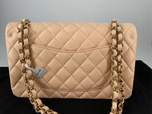 Load image into Gallery viewer, 23S Chanel light beige caviar medium classic flap, gold hdw.
