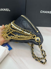 Load image into Gallery viewer, Chanel 19A black All about chains ancient Egypt collection belt bag, bum bag
