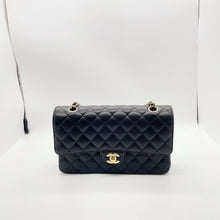 Load image into Gallery viewer, Chanel black caviar medium classic, gold hardware, chip
