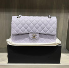 Load image into Gallery viewer, Chanel 21k purple lilac classic flap caviar, silver hdw
