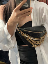 Load image into Gallery viewer, Chanel 19A black All about chains ancient Egypt collection belt bag, bum bag
