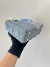 Load image into Gallery viewer, Lady Dior enamel blue mini, gold hdw
