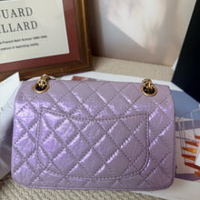 Load image into Gallery viewer, Chanel 24P mini reissue lilac purple, with aged gold hardware
