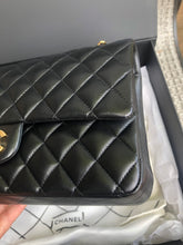 Load image into Gallery viewer, Chanel 31 series black lambskin medium flap, gold hardware
