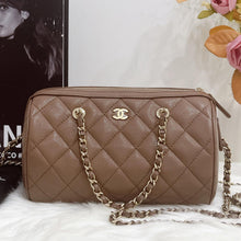 Load image into Gallery viewer, Chanel boston bag 25p brown caviar, microchip
