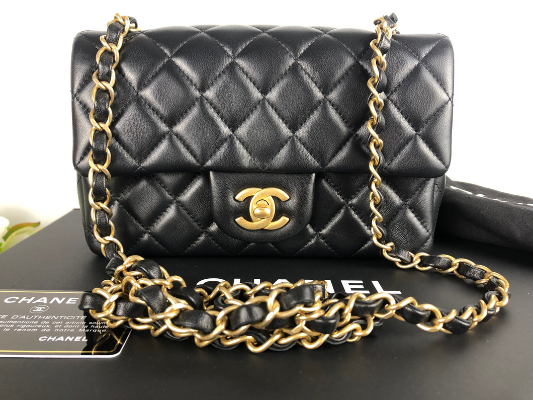 Chanel 27 series black mini, gold hdw