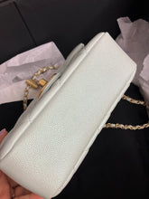Load image into Gallery viewer, Chanel mint green iridescent caviar mini 24p sweetheart, with gold hdw
