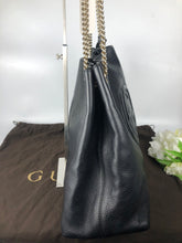 Load image into Gallery viewer, Gucci black leather soho chain tote
